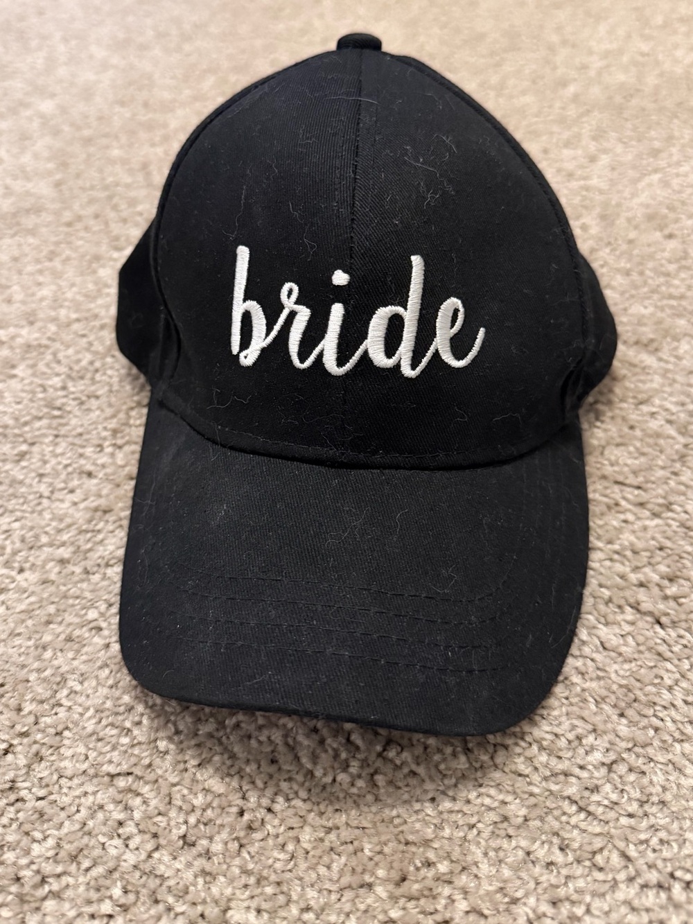 Black 'Bride' Embroidered Baseball Cap
